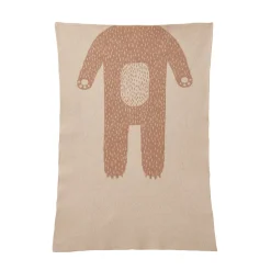 Bear Mini Blanket - Oatmeal & Brown