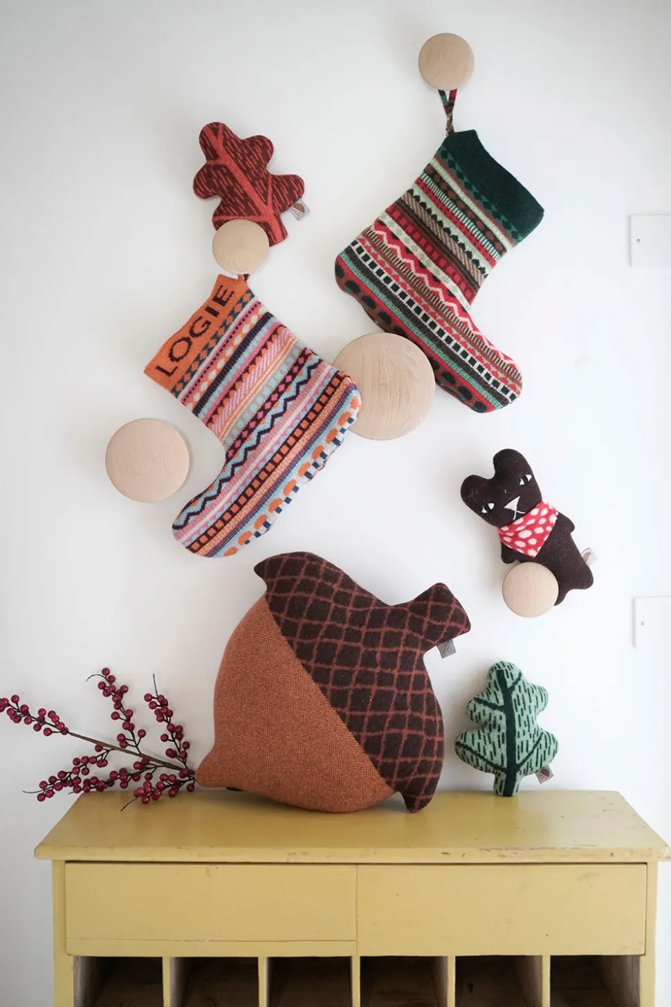 Bespoke Knitted Christmas Stocking - Orange