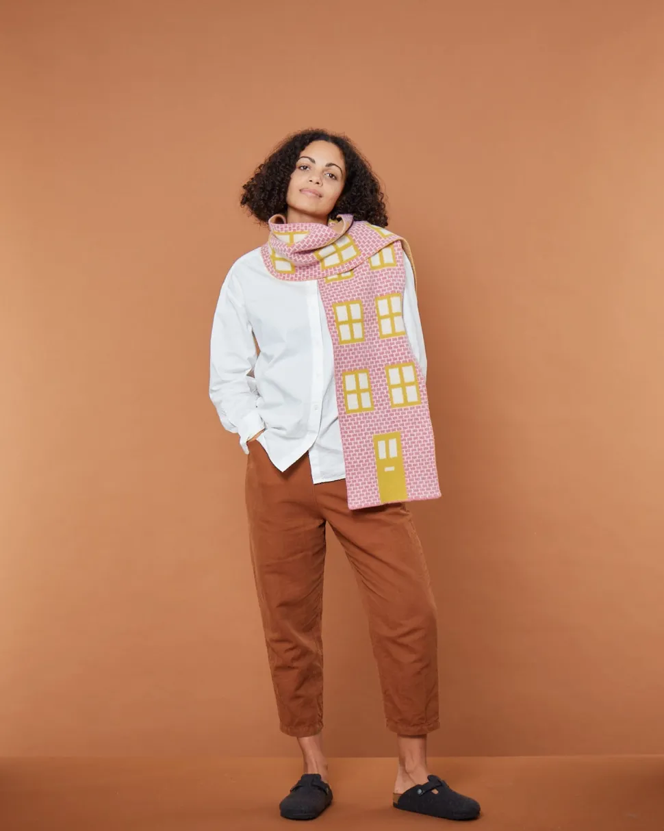 House Shaped Scarf - Nougat