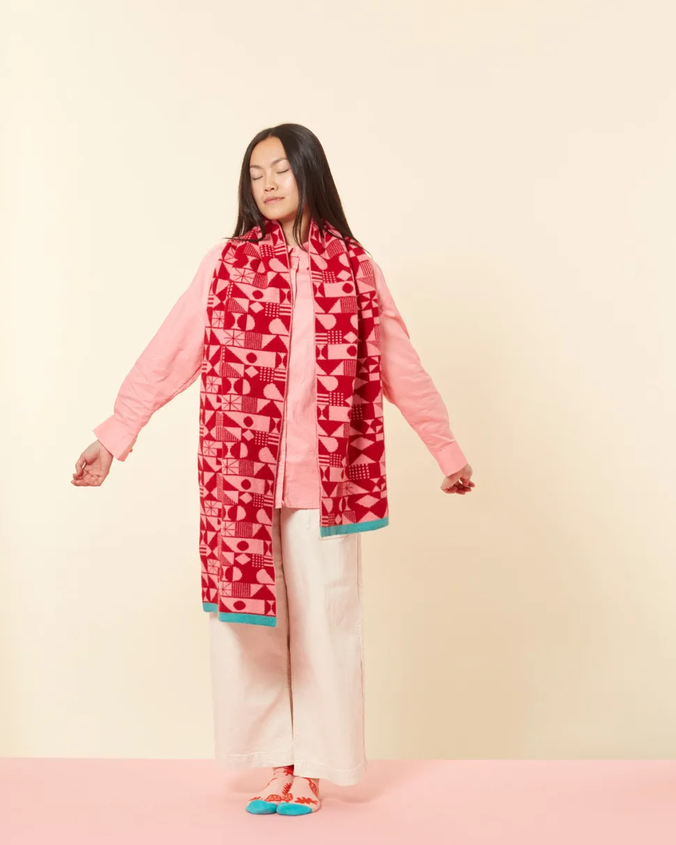Monoglyph Blanket Scarf - Lipstick