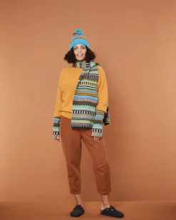 Static Stripe Beanie Hat - Turquoise