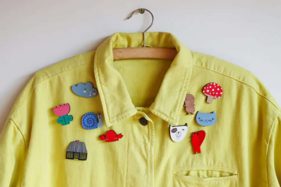 Sylvie Snail Pin Badge